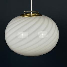 Classic swirl Murano glass pendant lamp Italy 1970s