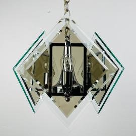 Vintage art glass pendant lamp by Fontana Arte Italy 1970s
