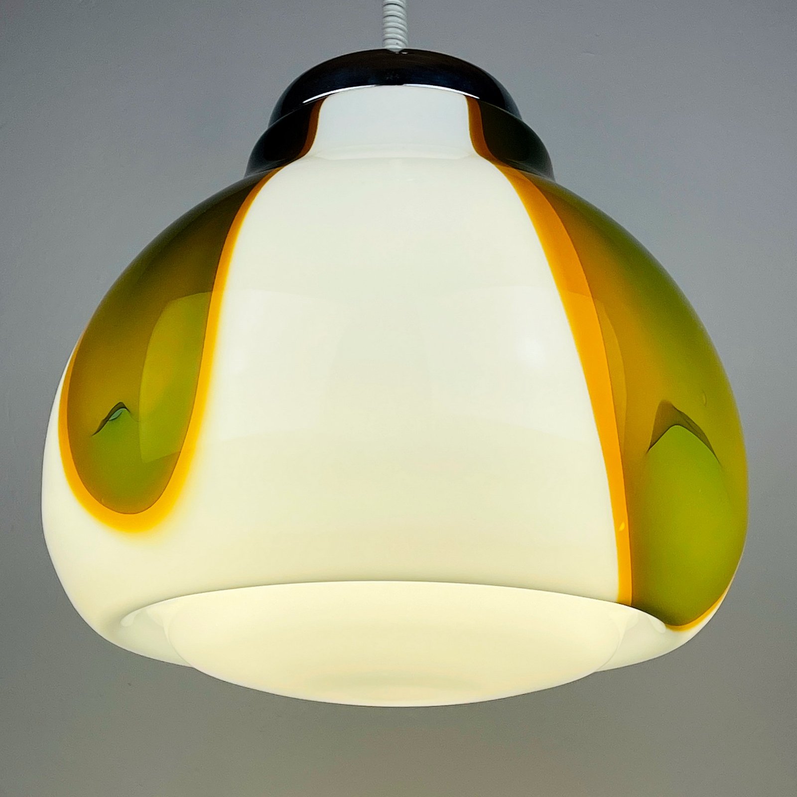 Vintage murano pendant lamp Italy 1970s Italian mid-century modern lighting