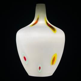 Mid-century multicolor opaline murano glass pendant lamp by Stilnovo Italy 1950s