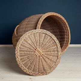 Vintage laundry basket wicker weaving Yugoslavia 1970s Vintage home decor farmhouse Farm basket
