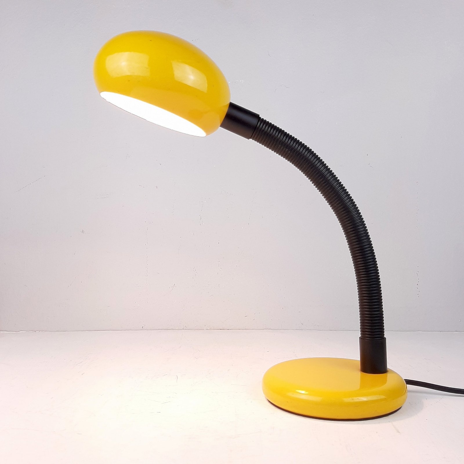 Retro yellow desk lamp Italy 1980s Goose table lamp