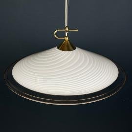 Swirl Murano glass pendant lamp Vetri Murano 004 Italy 1970s White Mid-century Lighting Vintage chandelier