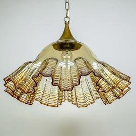 Vintage murano glass pendant lamp De Majo Italy 1970s