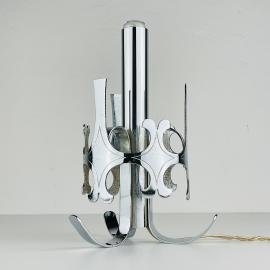 Vintage metal table lamp style Gaetano Sciolari Italy 1960s Mid-century modern italian lighting