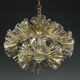 Murano glass chandelier by Mazzega, Italy 1970s, Mid-century modern lamp