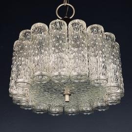 Vintage murano glass chandelier Tronchi by Toni Zuccheri for Venini Italy 1970s