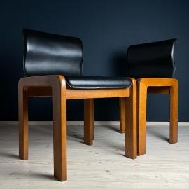 Afra & Tobia Scarpa Dining Room Chairs, Italy 1966, Set of 2, Mid-century Modern Design