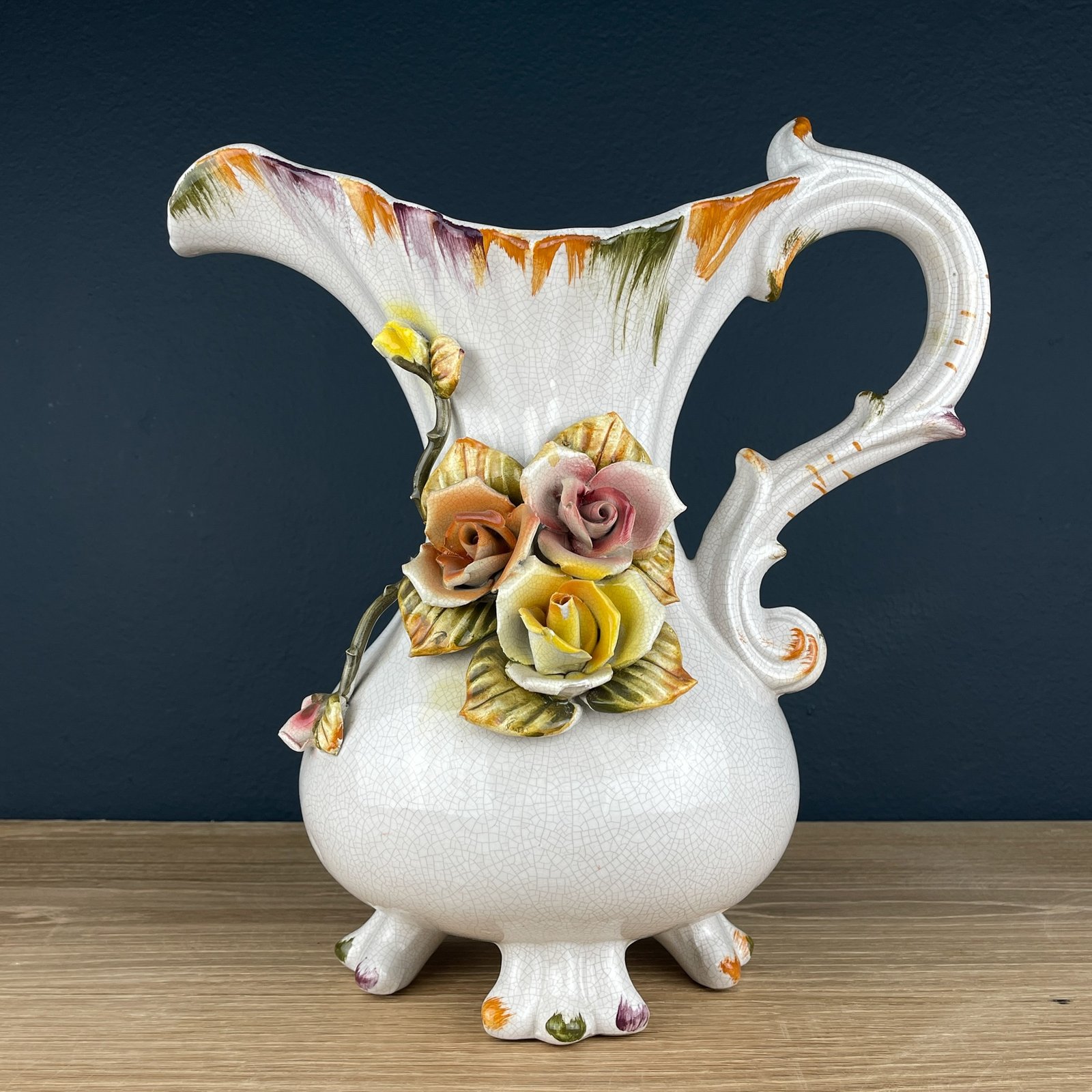 Vintage Italian Ceramic Pitcher by Bassano, Mid 20th Century