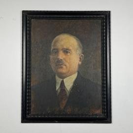 Antique painting Portrait "Man in a suit", plywood, oil, unknown artist, Italy, late 19th century.