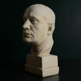 Plaster Bust Benito Mussolini, Italy 1930-40s