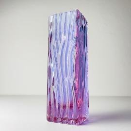 Vintage textured murano glass vase Tronchi, Italy 1970s