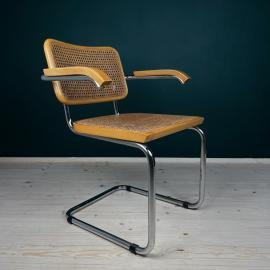 Mid-century Cantilever Office or Dining Chair, Italy 1980s, Cesca B32 Marcel Breuer Bauhaus Modern