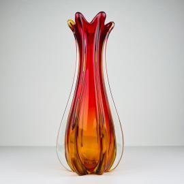 Vintage red murano vase, Italy 1970s