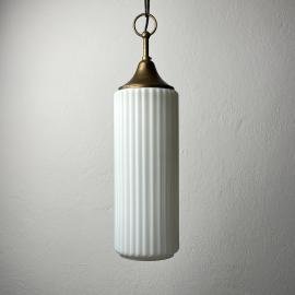 Vintage white pendant lamp, Italy, 1950s