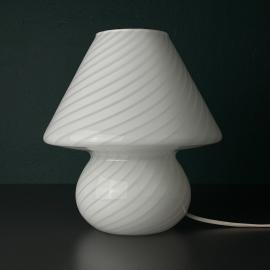 Original vintage swirl murano glass table lamp Mushroom, Italy 1970s