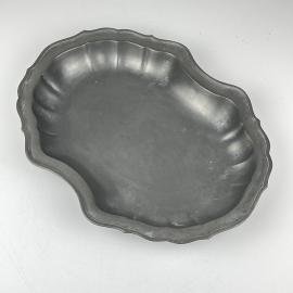 Antique pewter tray or fruit bowl, Italy, 1900s