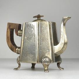 Antique silver plated teapot by Queen Victoria Sheffield, England, beginning of the 20th century