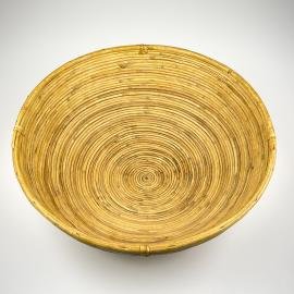 Large rattan bowl for fruits, Italy 1970s