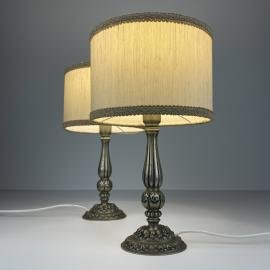 Vintage metal table lamp, Italy 1960s, Set of 2