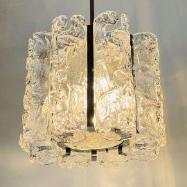 Vintage Ice Murano chandelier by AV Mazzega, Italy 1970s