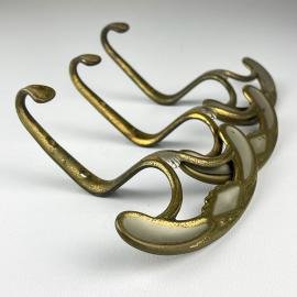 Vintage brass coats hook by Cosma, Italy, 1950s, Set of 3