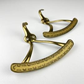 Vintage brass coats hook by Cosma, Italy, 1950s, Set of 2