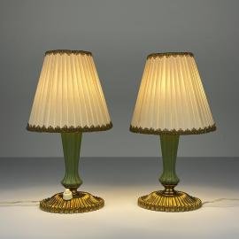 Vintage metal table lamp, Italy 1950s, Set of 2