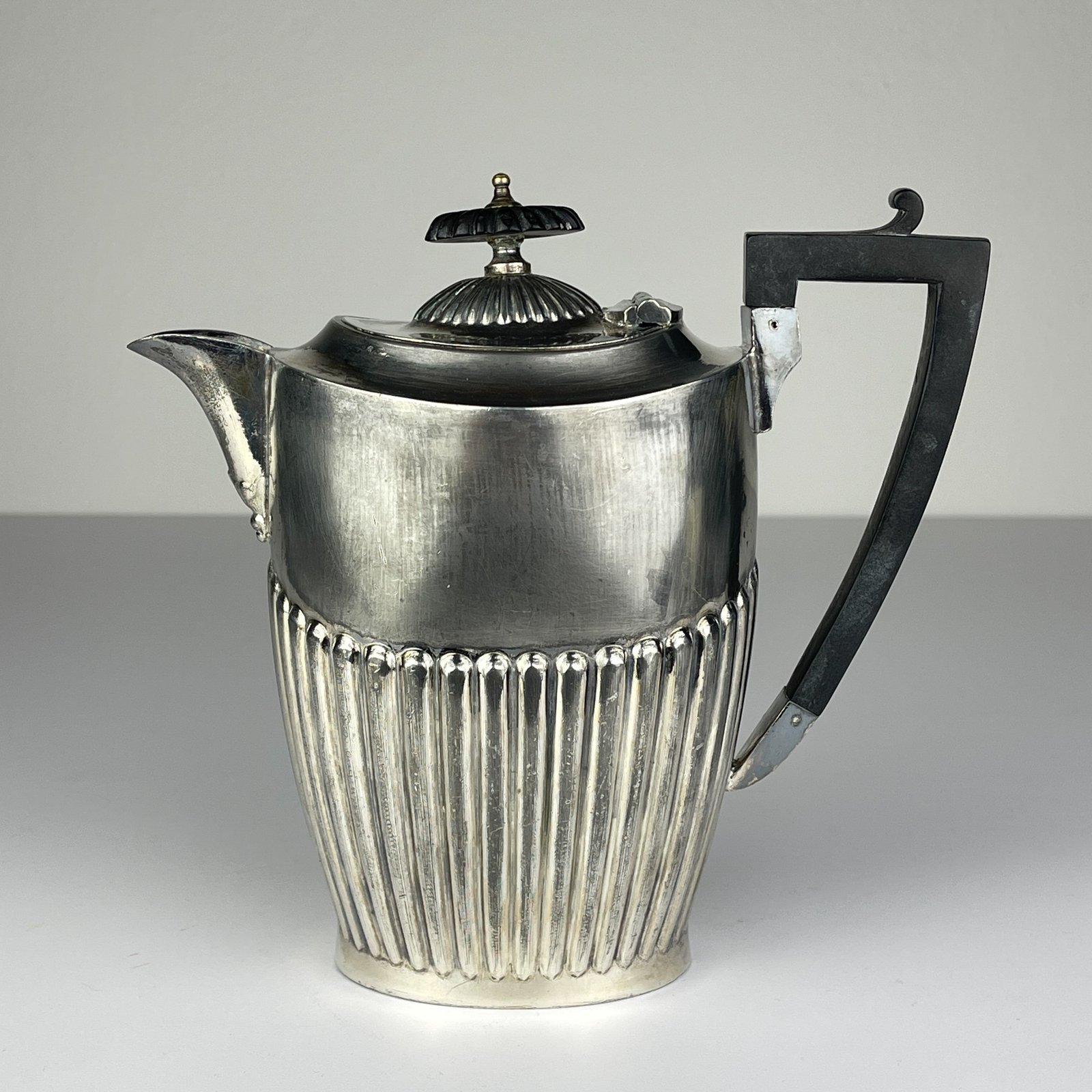 Antique silver plated coffee pot by Sheffield, England, 1890-1910s