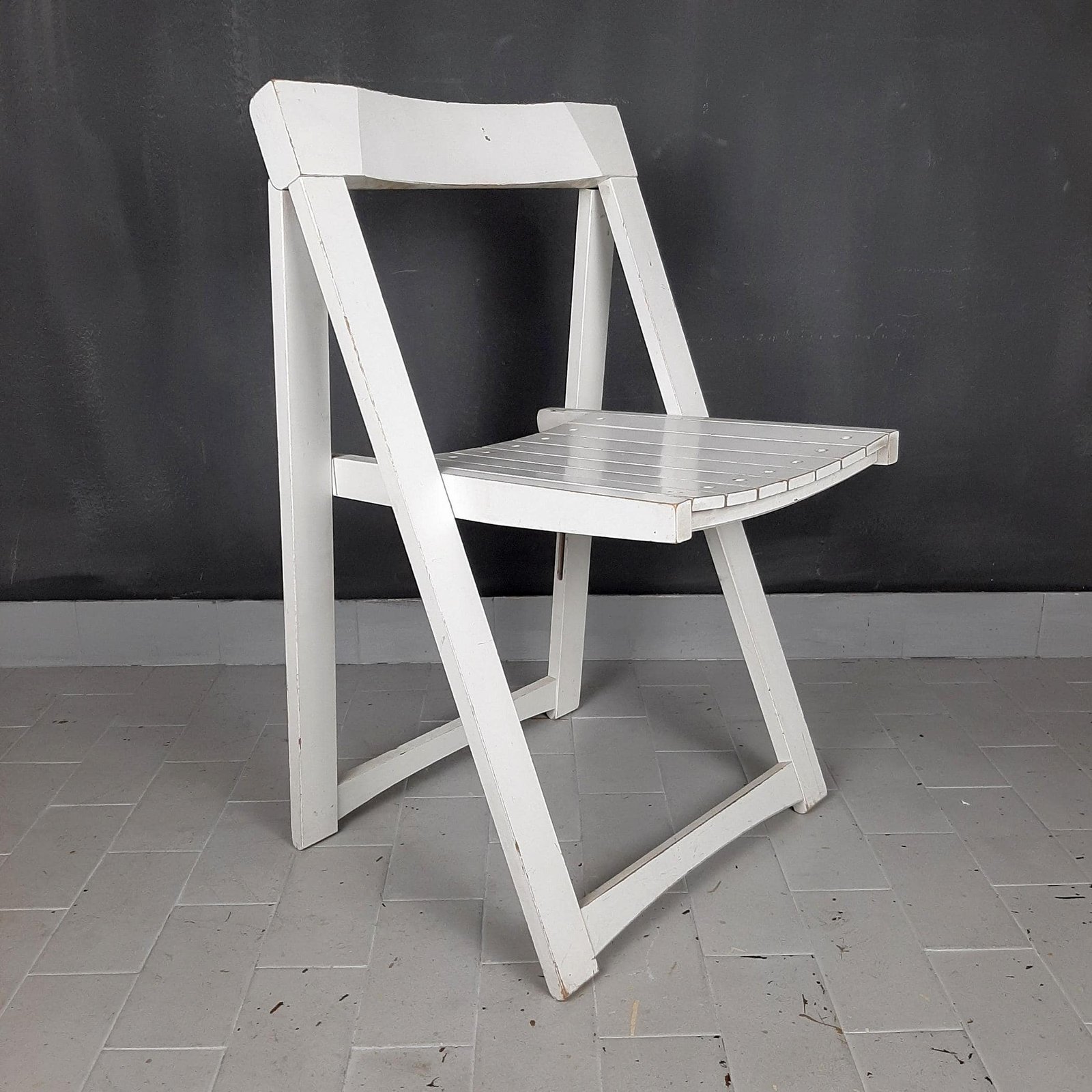 Mid-century wood folding chair mod. Trieste Yugoslavia 1970s style chair Aldo Jacober
