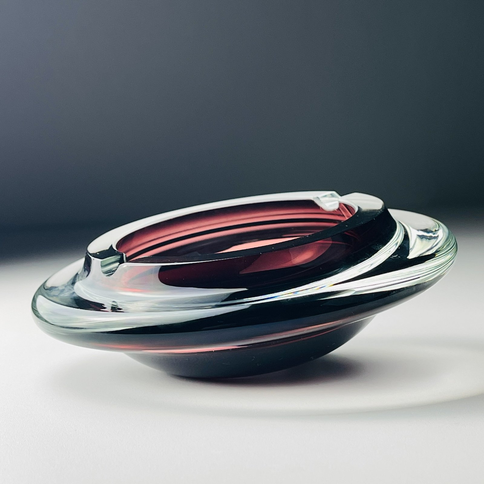 Original bordo murano glass ashtray, Italy, 1980s