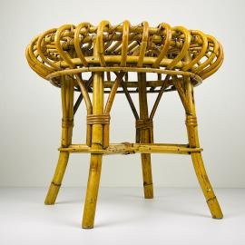 Vintage Rattan Stool by Franco Albini, Italy, 1960s