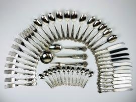 Vintage Silver Cutlery Set for 12 people, Italy, 1960s