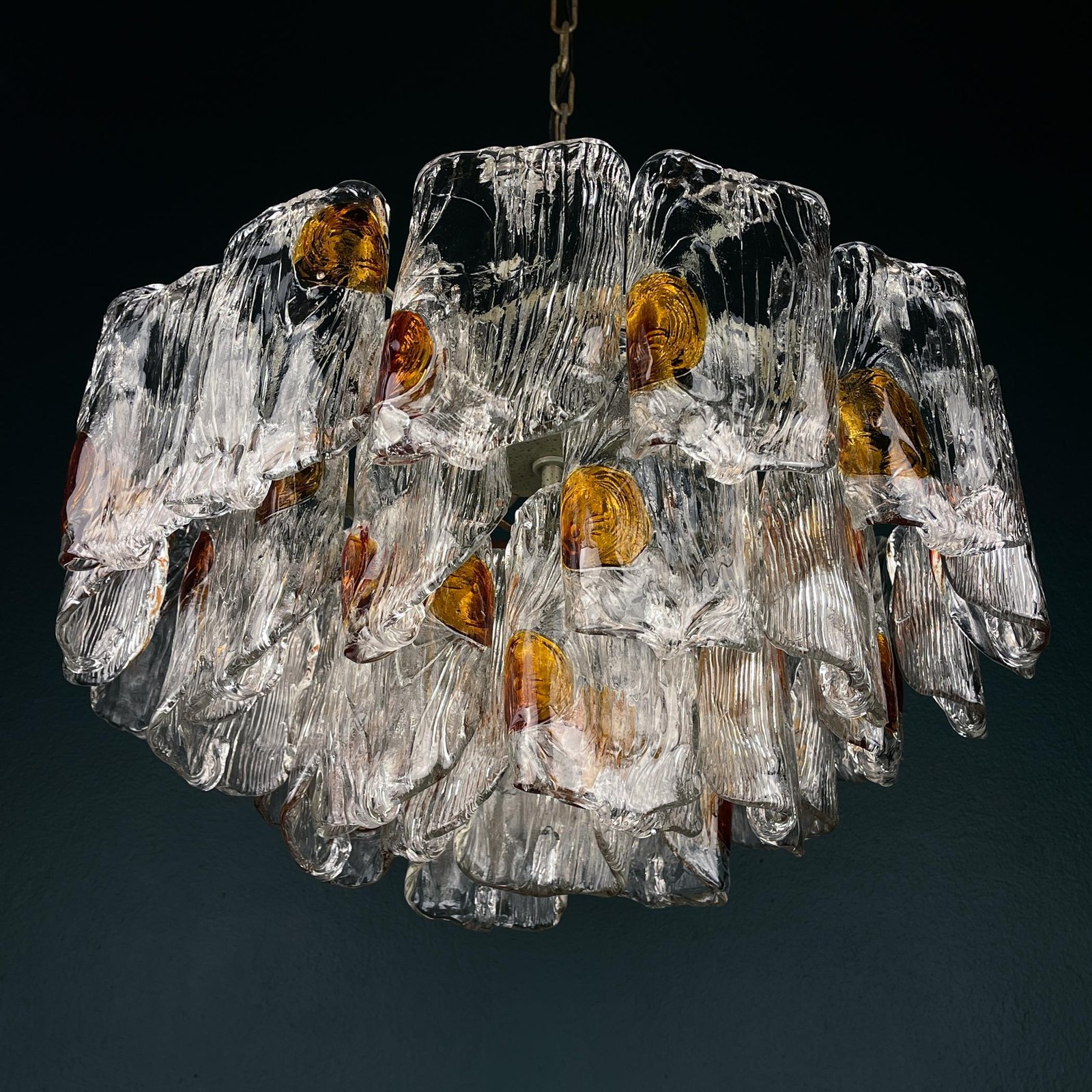 Murano glass chandelier by Mazzega, Italy, 1960s