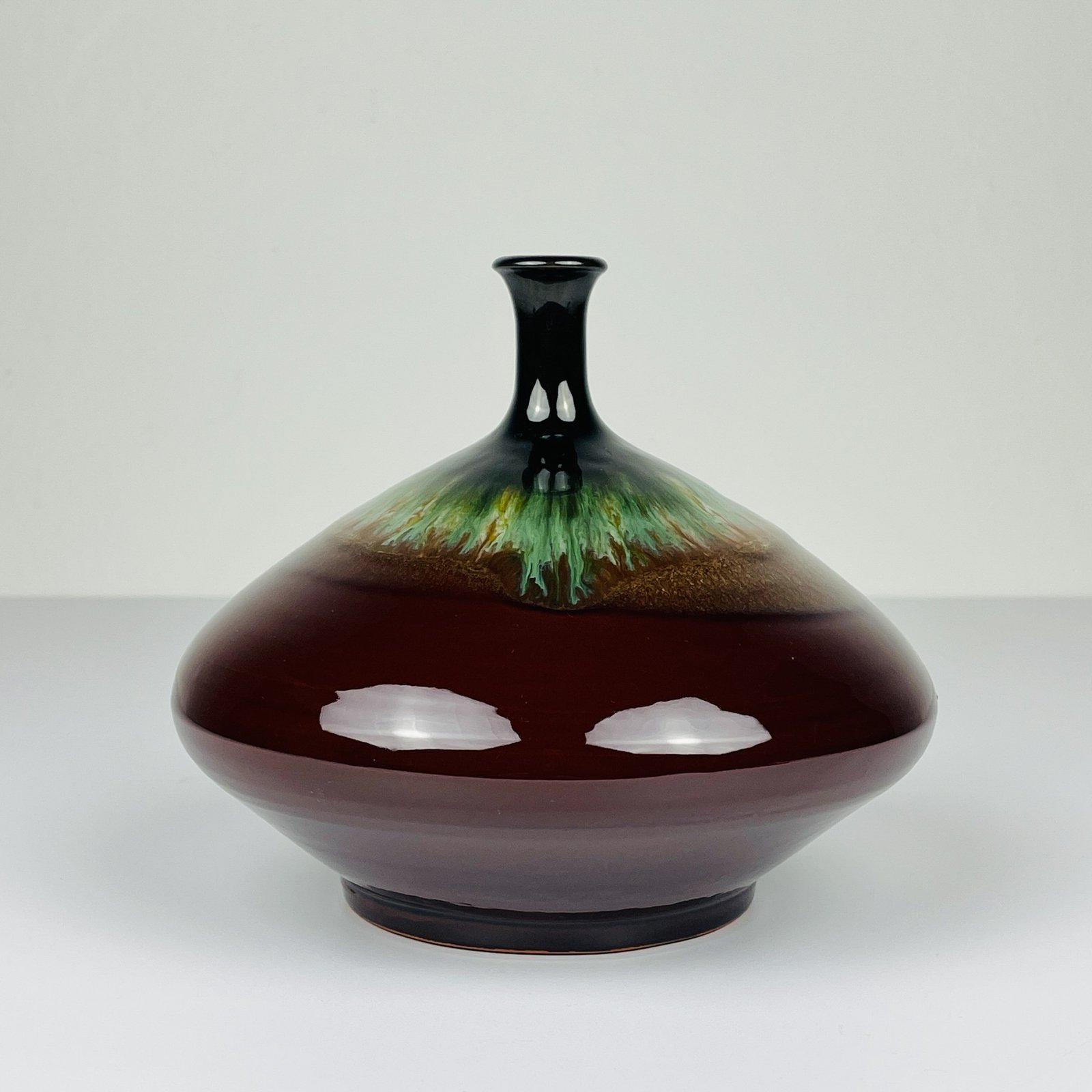 Vintage brown ceramic vase by Piqueres, Spain, 1970s