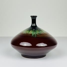 Vintage brown ceramic vase by Piqueres, Spain, 1970s