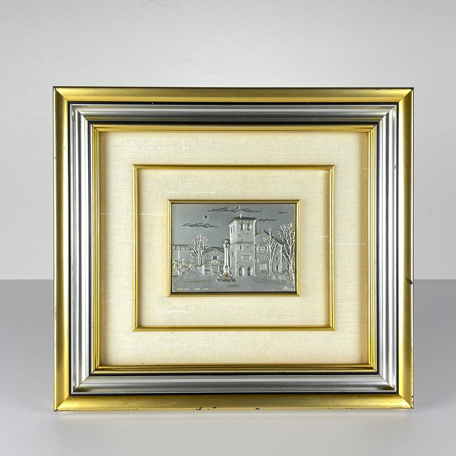 Vintage Silver relief picture collection Alliani, Italy, 1970s