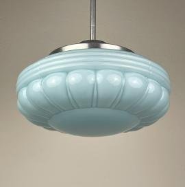 Vintage blue glass pendant lamp, Italy 1950s