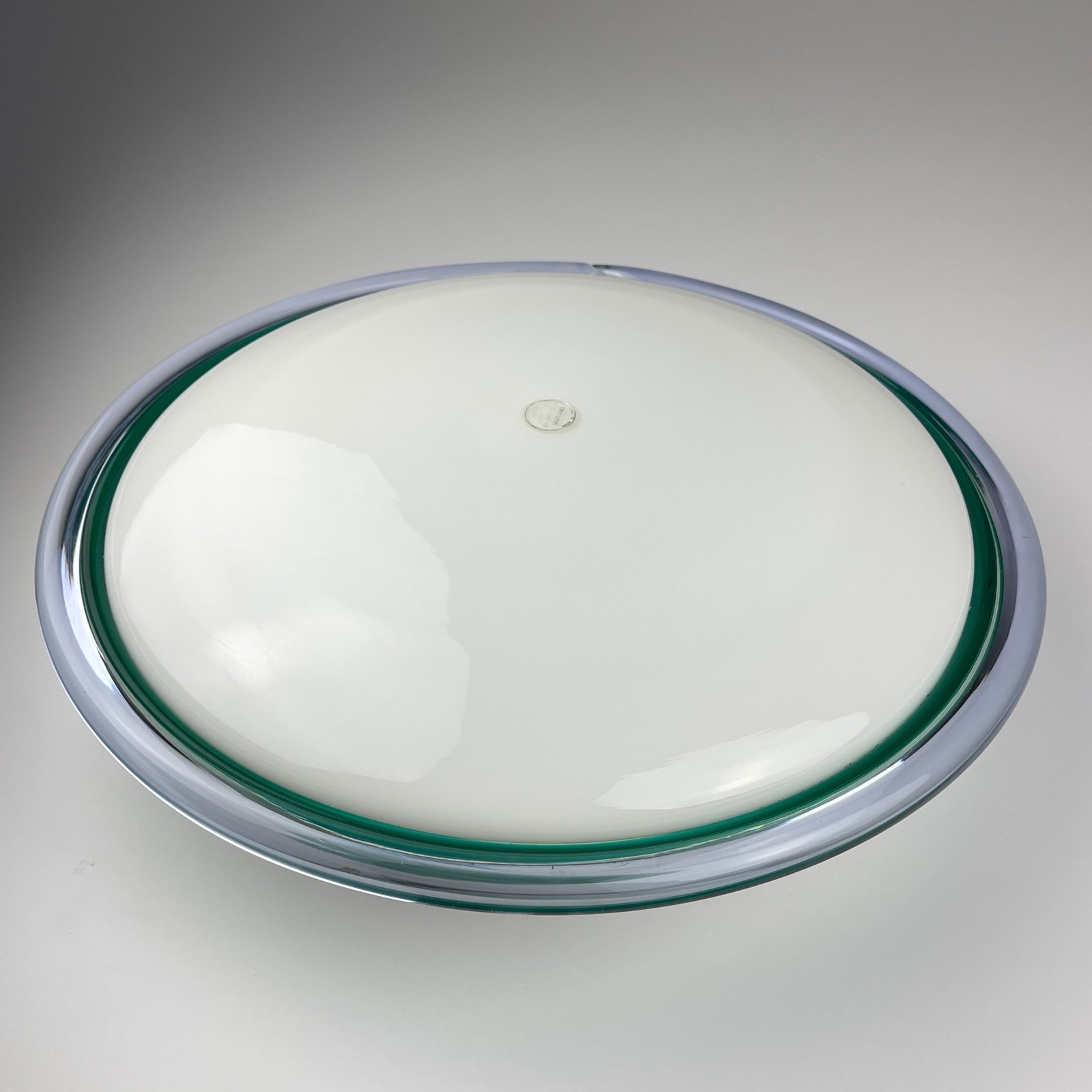 Vintage green murano glass ceiling or wall lamp, Italy 1980s