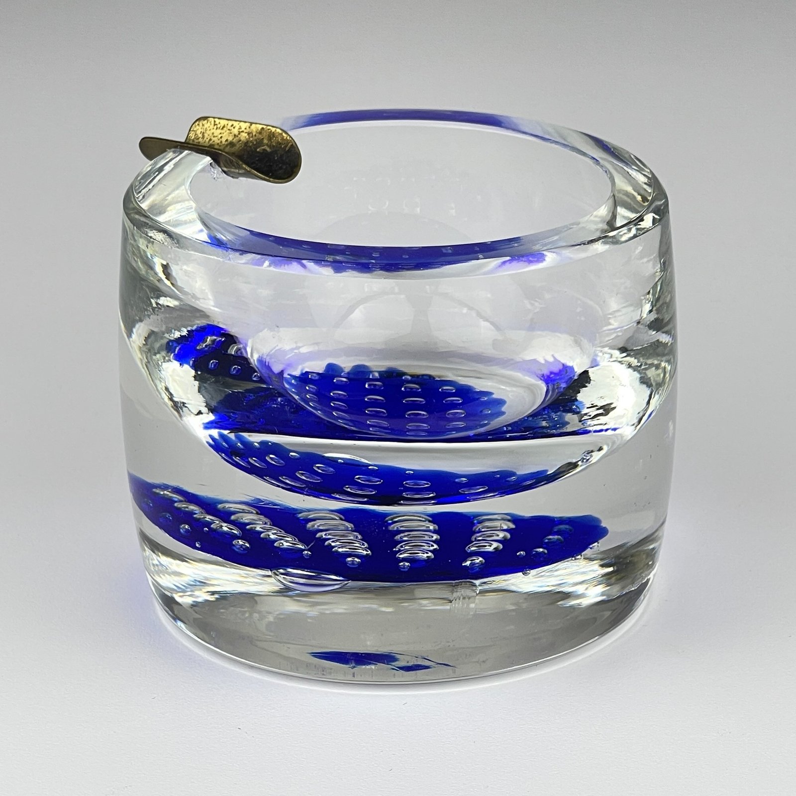 Original blue murano glass ashtray, Italy, 1970s