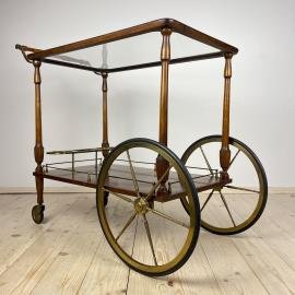 Mid-Century wood bar cart trolley, Italy, 1970s
