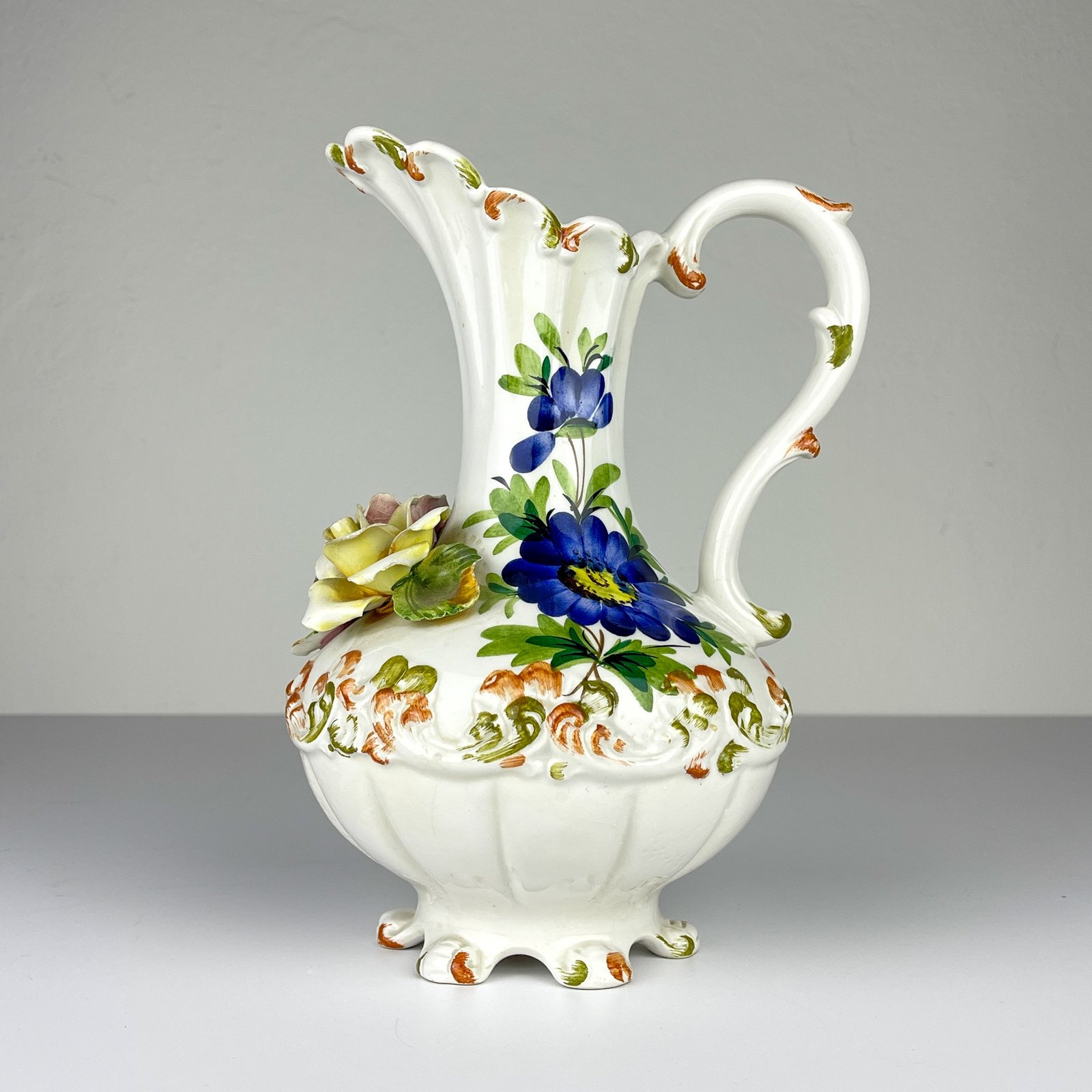 Original classic Ceramic Pitcher, Mid 20th Century, Italian home decor