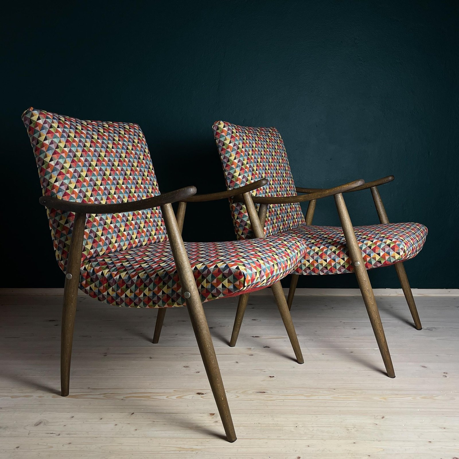 Mid-century armchair Bobi by Meblo, Yugoslavia 1960s, Set of 2