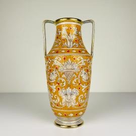 Antique ceramic vase by Serafino Volpi for Deruta, Italy, 1940-50s