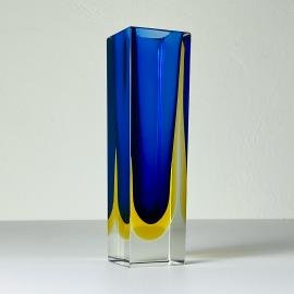 Sommerso blue Murano glass vase, style Flavio Poli, Italy 1970s