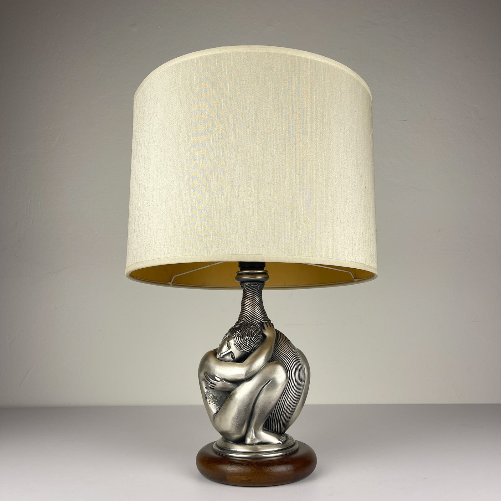 Vintage silver table lamp Man and Women by Ottaviani, Italy 1970s