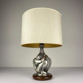 Vintage silver table lamp Man and Women by Ottaviani, Italy 1970s