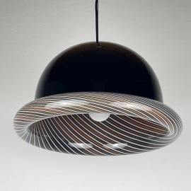 Vintage Murano black pendant lamp, Italy 1960s