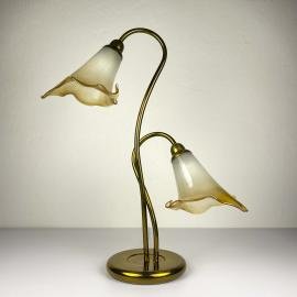 Vintage Murano Table Lamp Lilies, Italy 1970s