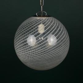 Vintage swirl murano pendant lamp, Italy 1970s
